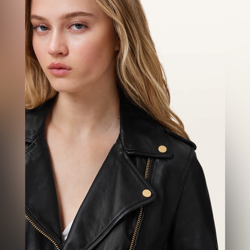 AllSaints BALFERN LEATHER BIKER JACKET - Picture 4 of 16